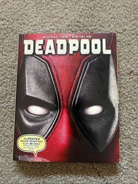 Marvel Deadpool Blu-ray DVD Combo - Red and Black Cover- smoker